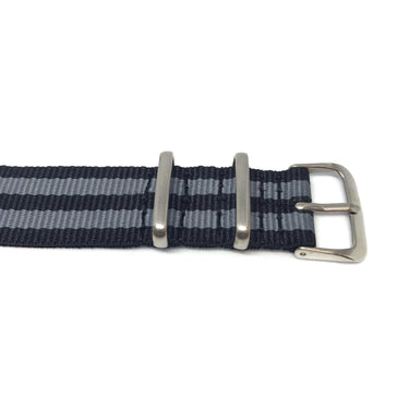 Classic Military Style Watch Strap Bond- Collection - Black & Grey
